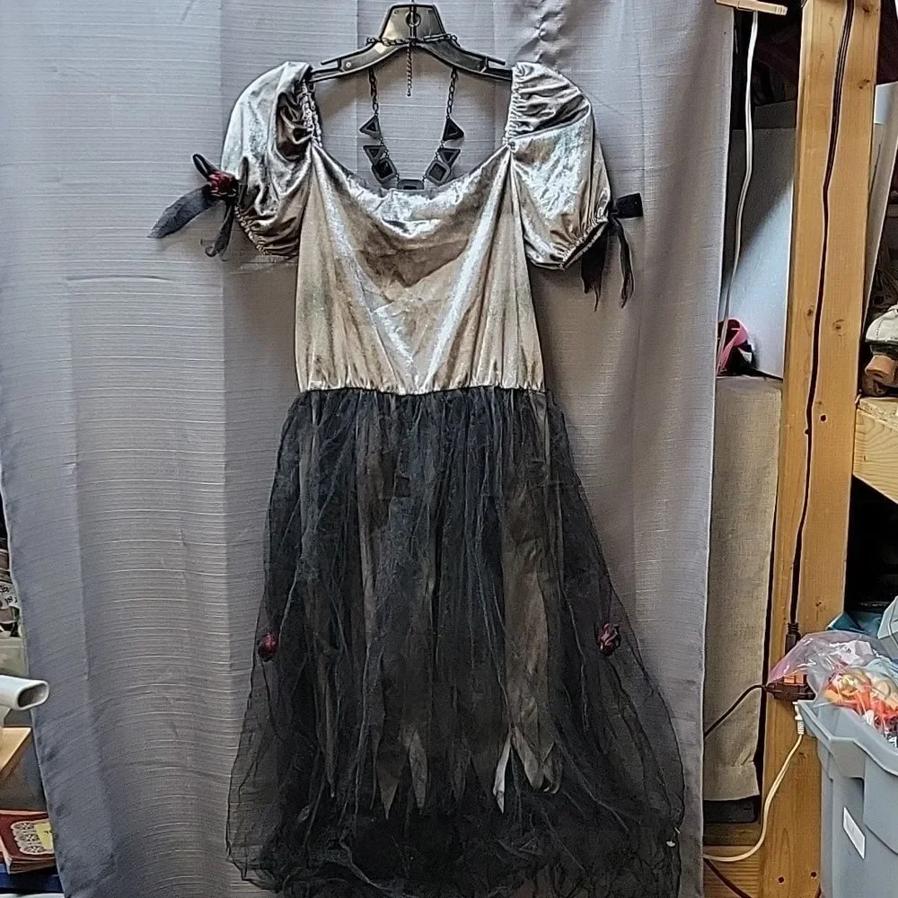 ‎Monster/Zombie Bride adult small child XL Costume, wig, makeup and more